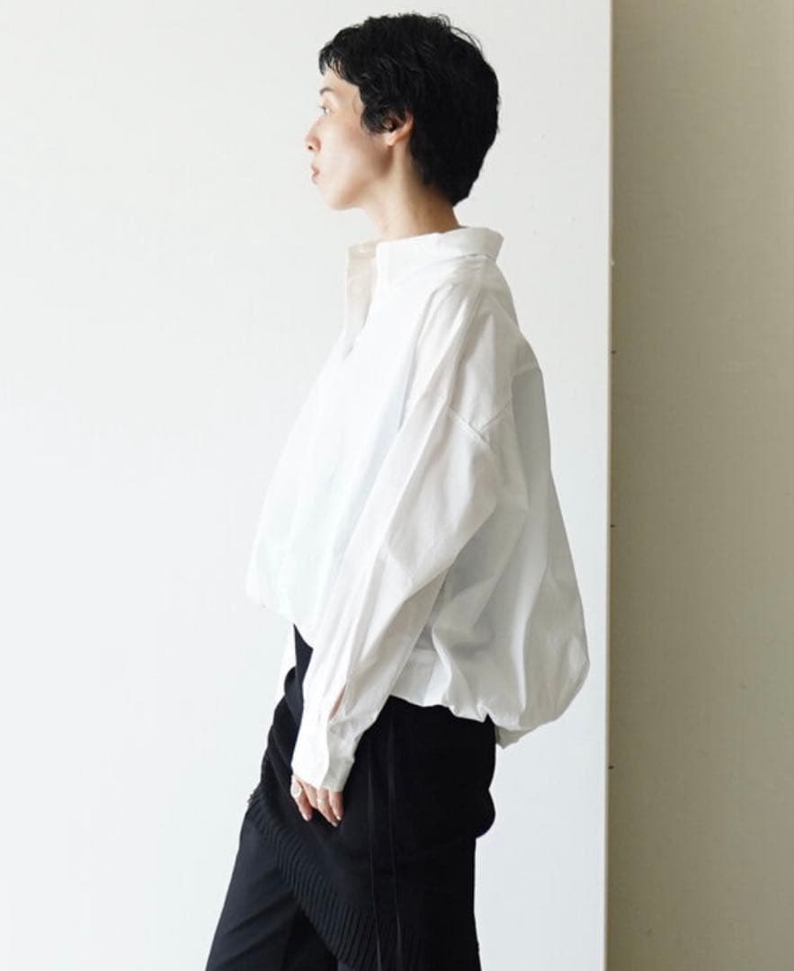 ミズイロインド　バルーンシャツ ブラウン