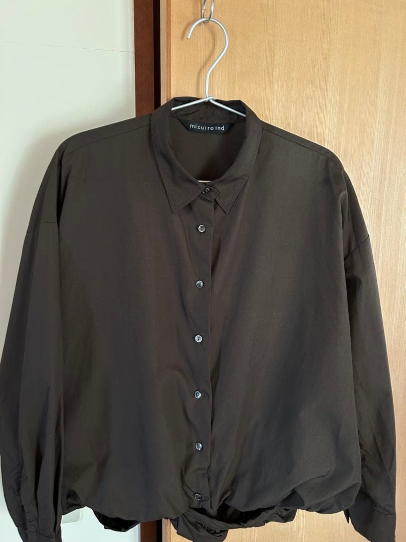 ミズイロインド　バルーンシャツ ブラウン