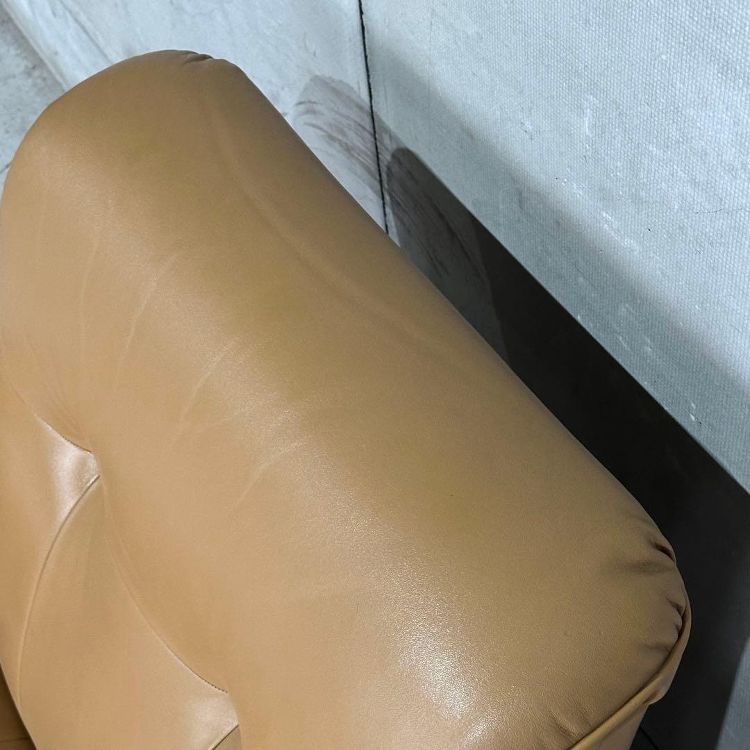 ✦昭和レトロ✦ミッドセンチュリー 1人掛けソファー木製フレーム ベージュ合成皮革