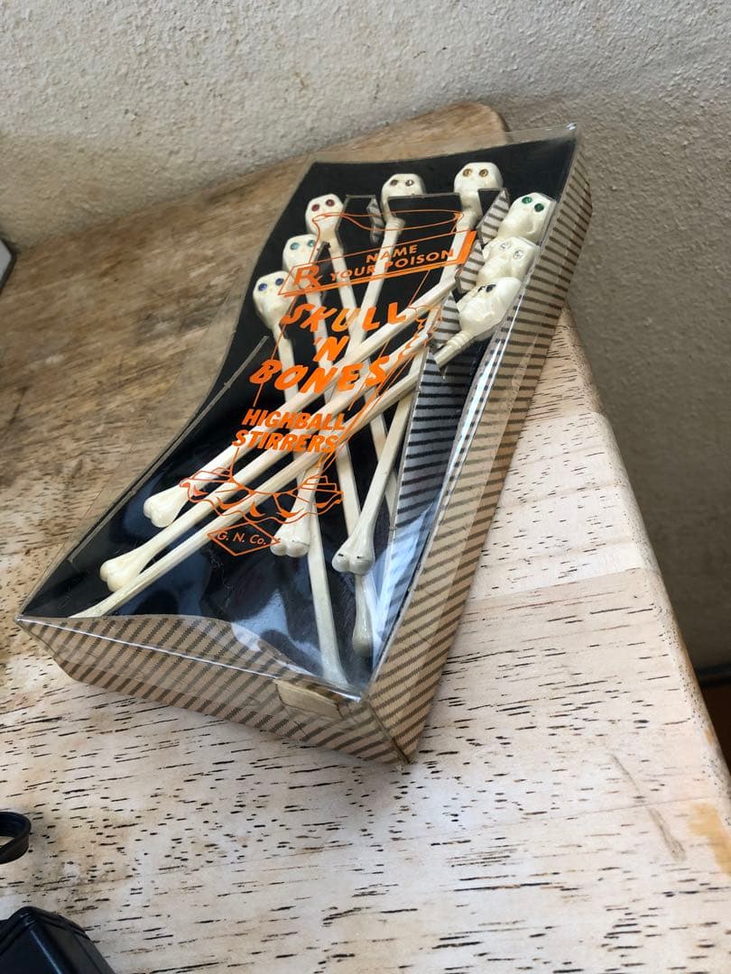 ビンテージ50s スカル　髑髏　骸骨　ネイバーフッド　ミッドセンチュリー　レトロ