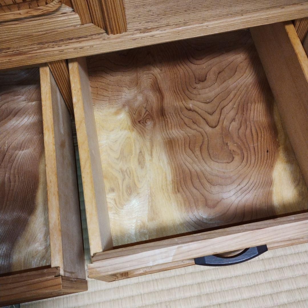 木製　秋田杉　茶棚　 引き出し付き