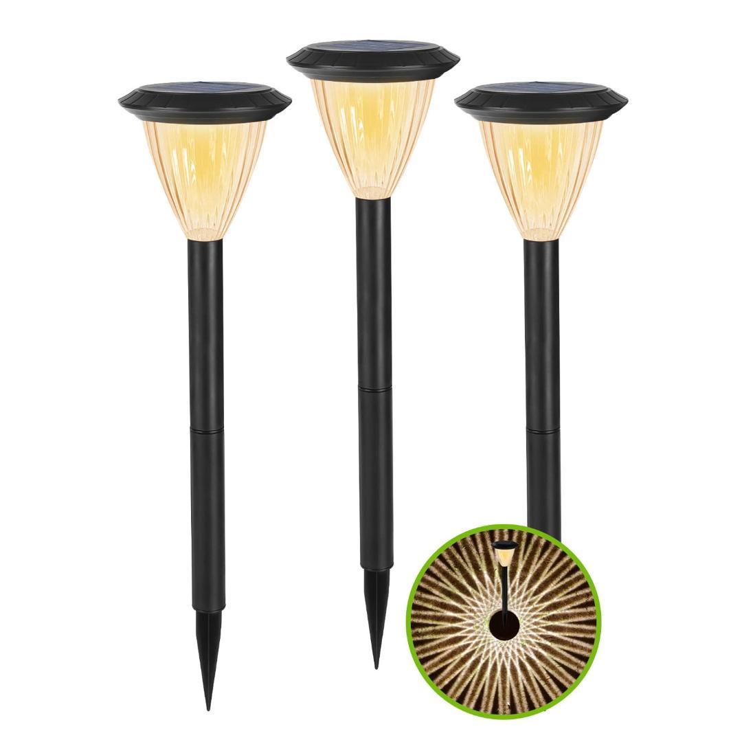 ガーデニングライト 3個組ホワイト 翌朝まで長持ち点灯する