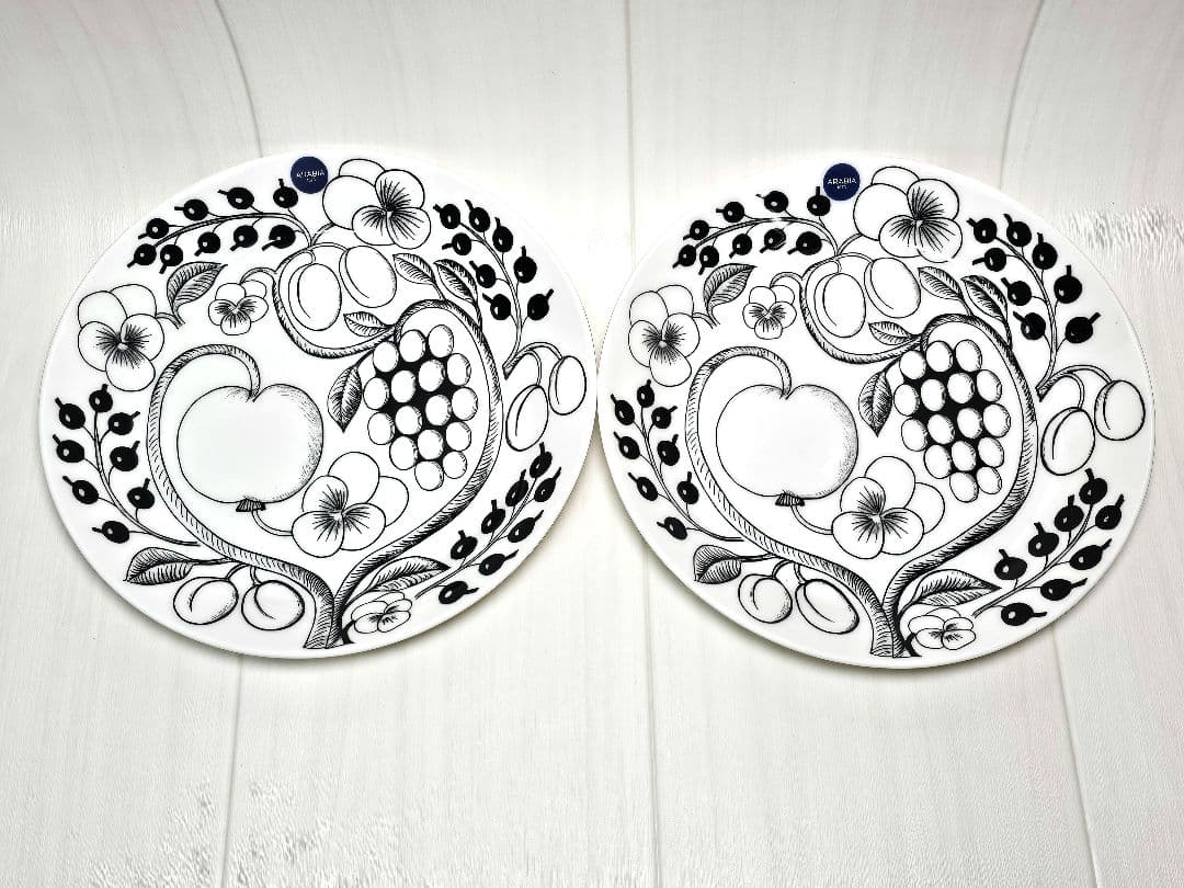 ARABIA パラティッシ ブラック 21cm プレート 2枚セット