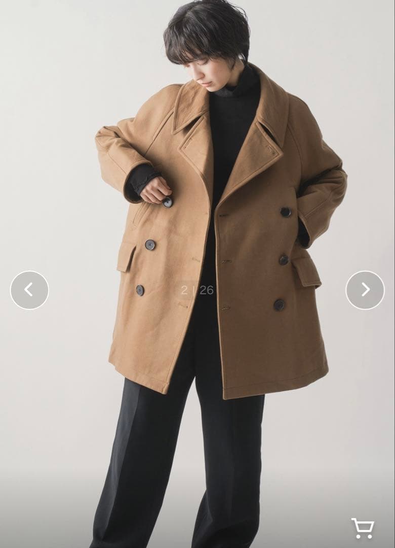 タグ付きmiffew キャメル　 ダブルブレスト ウールコート　定価132000