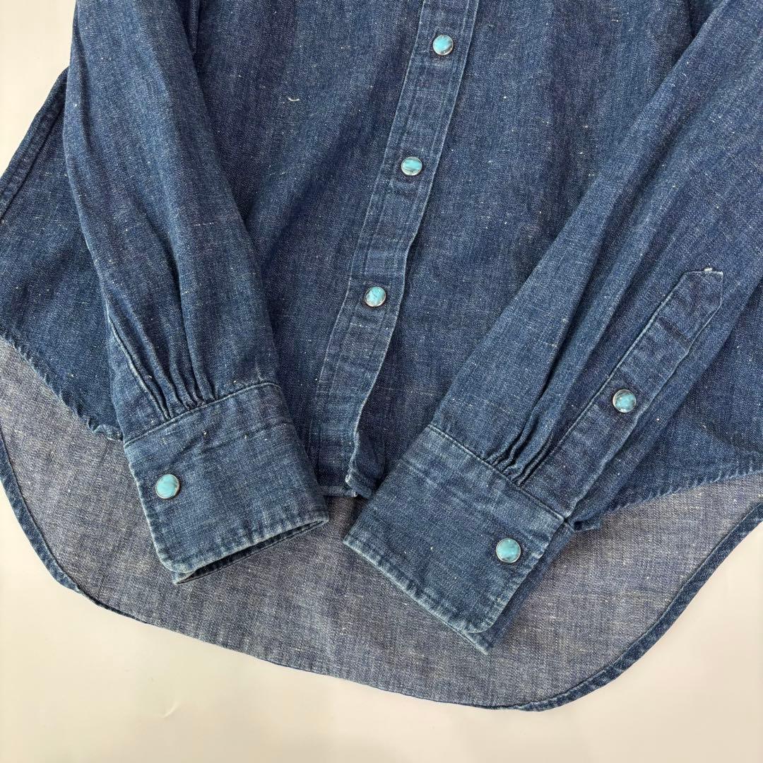 美品　ウィムガゼット デニムシャツ 長袖 羽織 ブルー