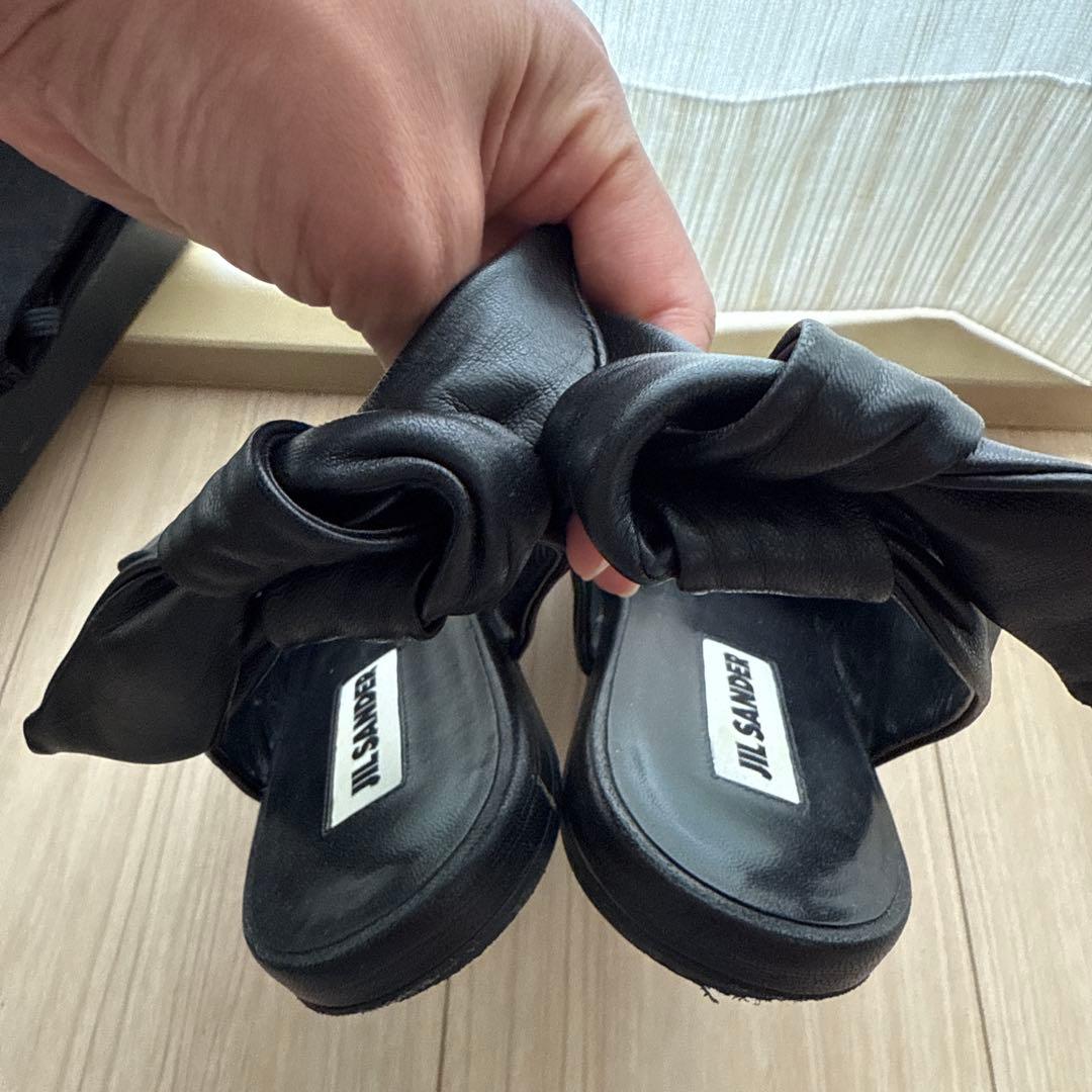 JIL SANDER ブラック ポインテッドトゥ シューズ 38