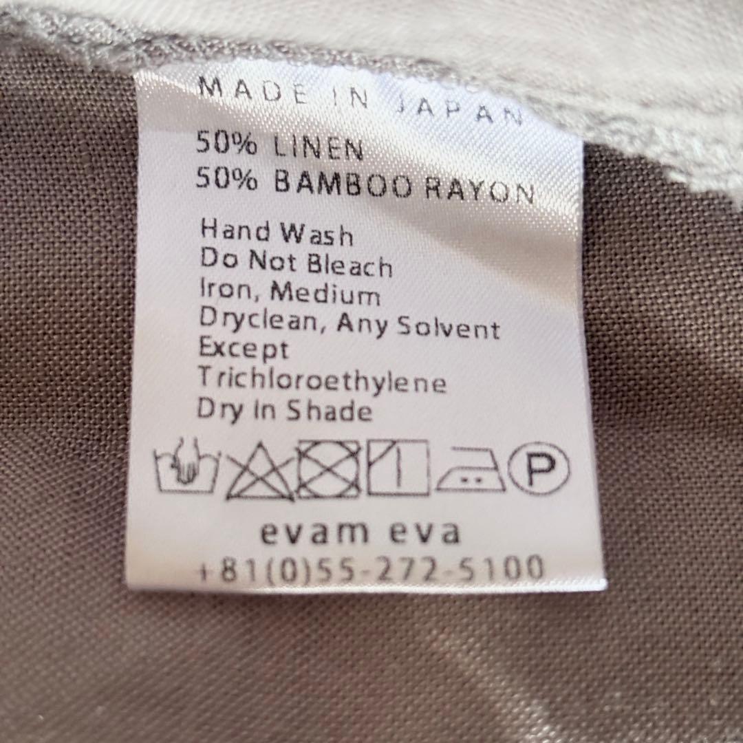 極美品✨️エヴァムエヴァ リネン スタンドーカラーシャツ フリー グレージュ