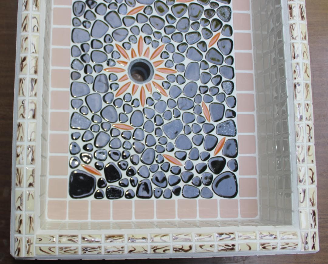 手造り　流し台　シンク　炎