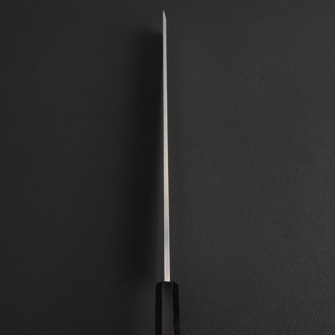 8992 角型薄刃包丁 8寸 刃は究極の切れ味 刺身包丁 黒檀黒水牛角八角柄