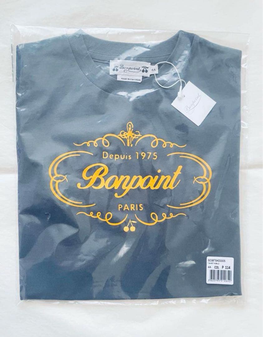 新品 未使用 タグ付き Bonpoint ボンポワン ロゴ Tシャツ 4A