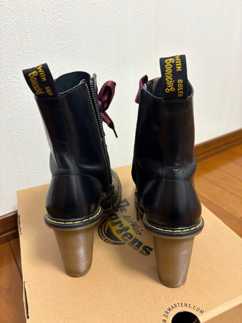 ドクターマーチン　サイドジップ　ブラック　UK4 23cm リボン　sadie