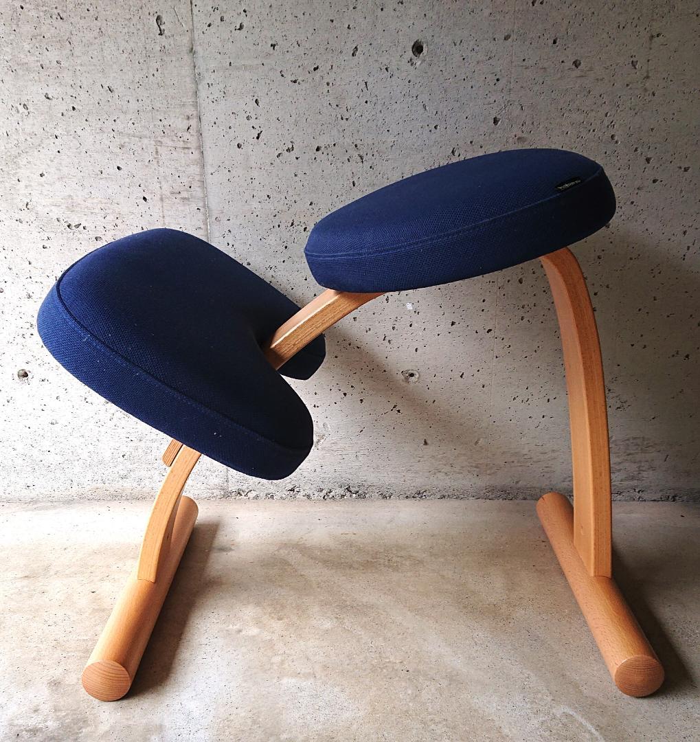 【良品】サカモトハウス バランスチェアイージー 　（ブルー）