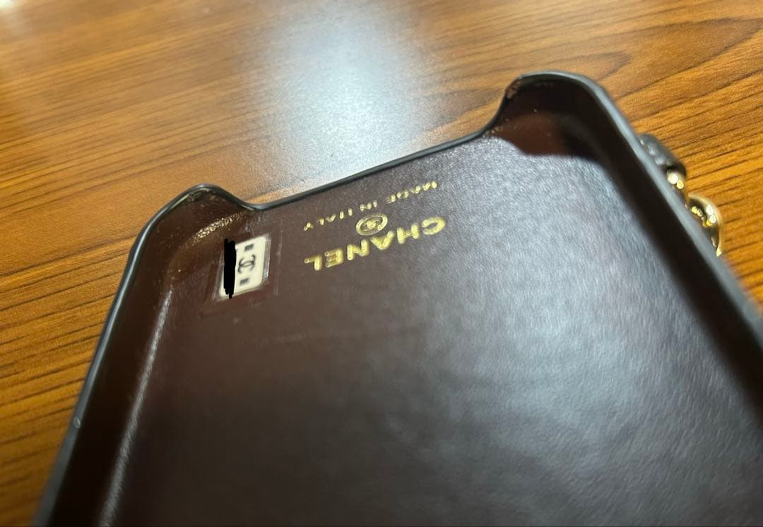 CHANEL iPhone14用ケース ブラック キャビアスキン