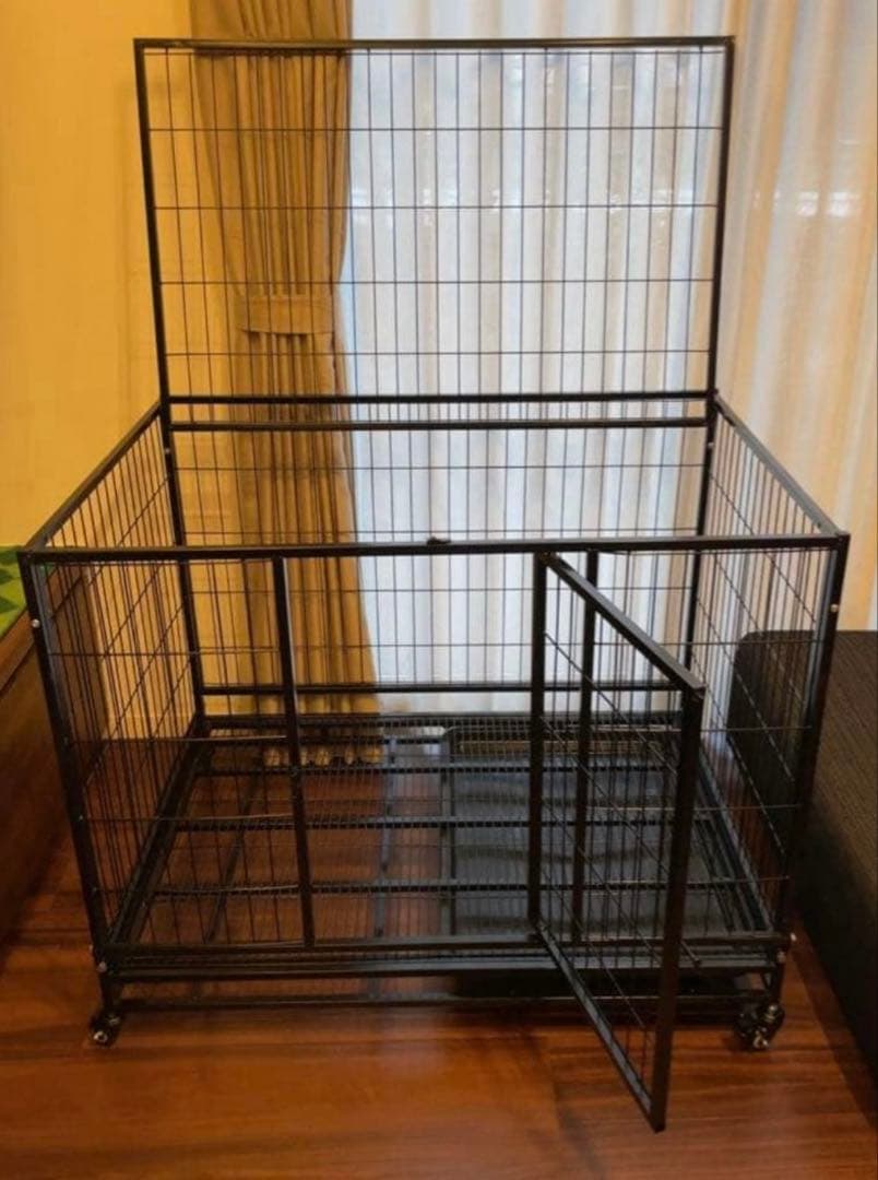 犬ケージ大型折りたたみ可能キャスター 付き 引き出し式トレー掃除簡単