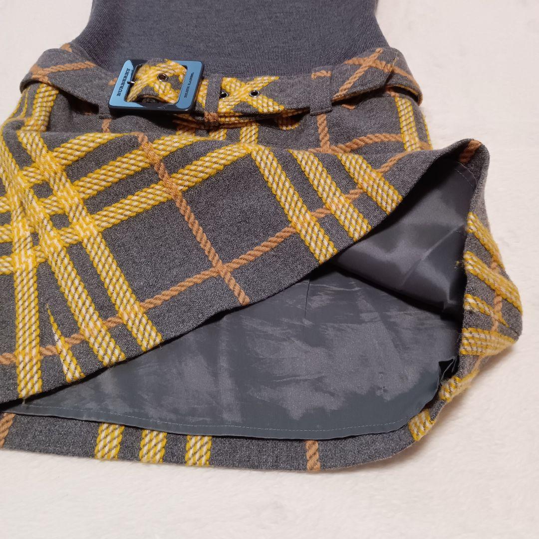 BURBERRY　バーバリーブルーレーベル　ニットワンピース　ドッキング　ベルト