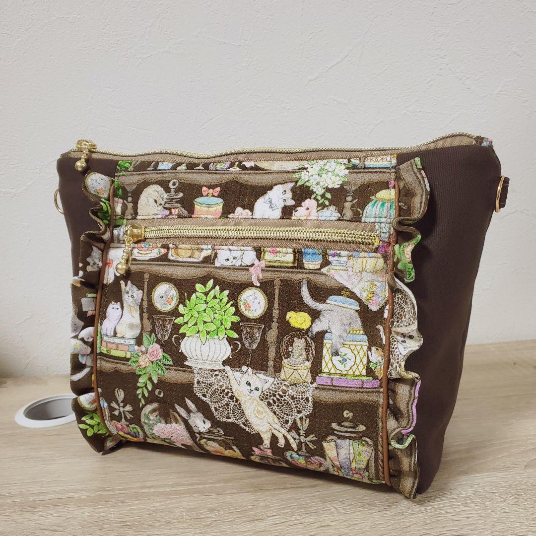 《専用》ハンドメイド 2ポケットショルダーバッグ フリルトート