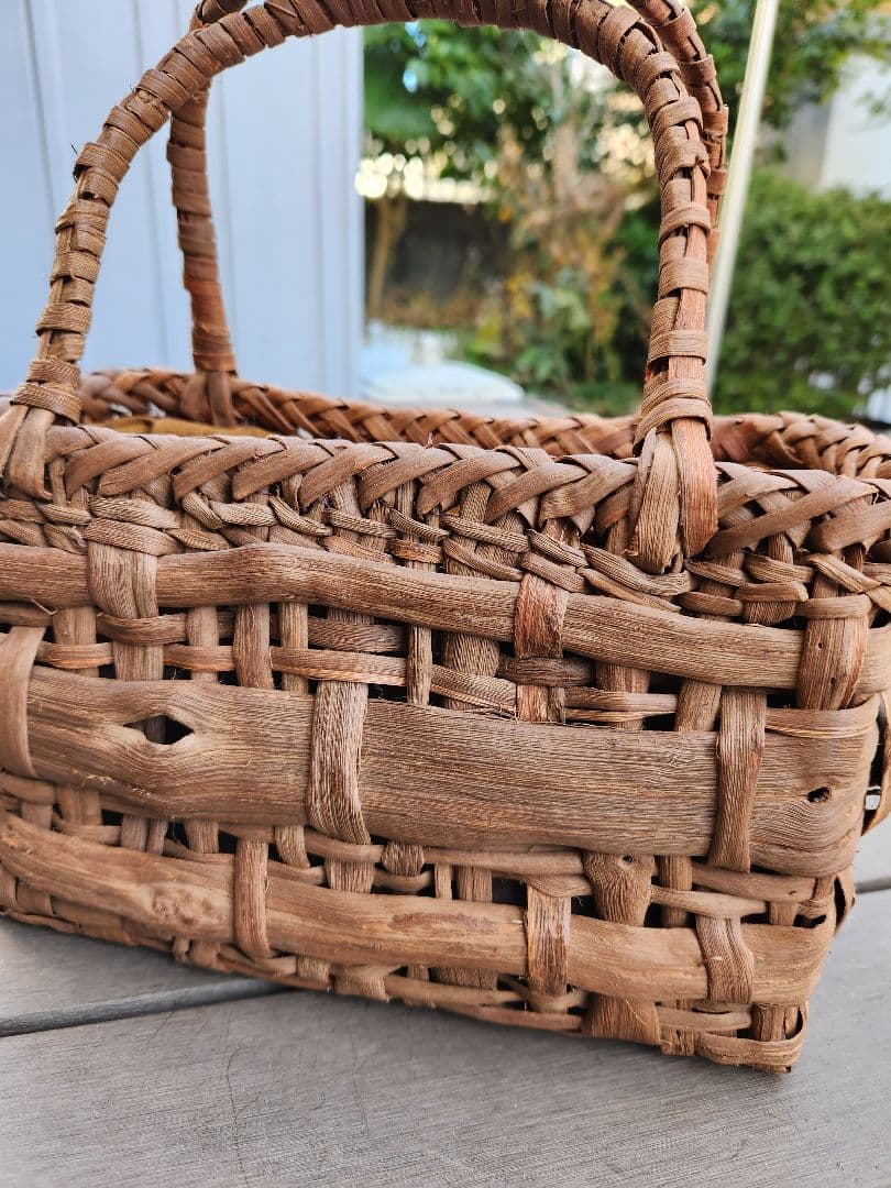 国産 山葡萄かごバッグ 乱れ編み