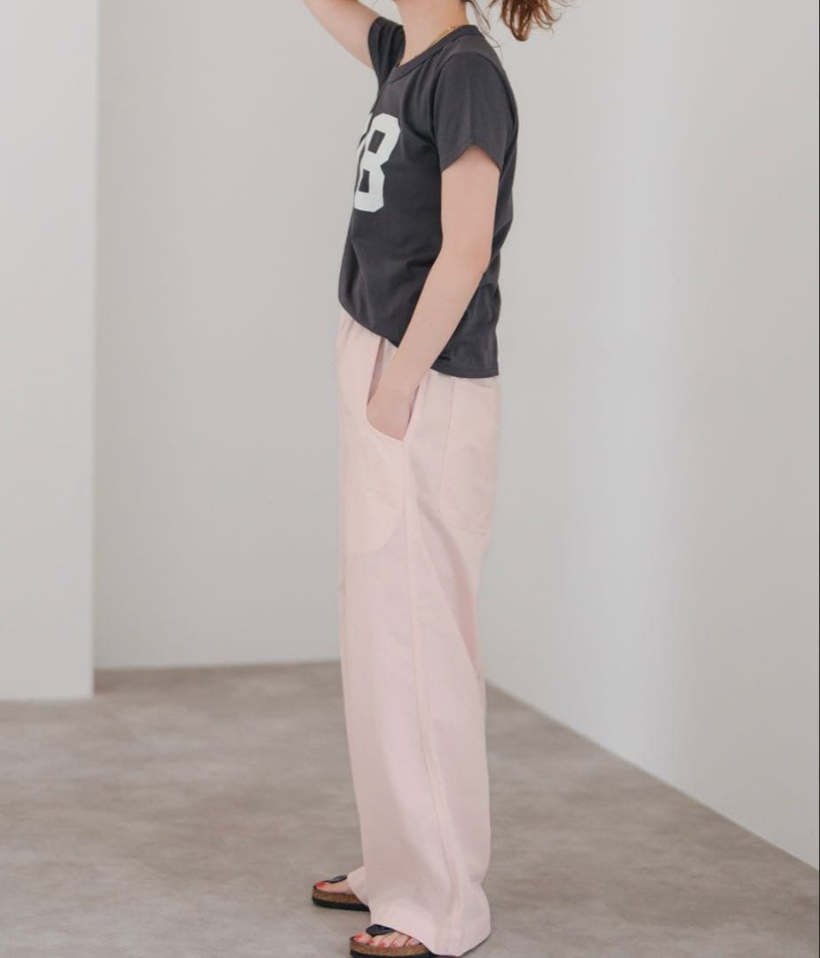 Spick & Span ピンク ワイドパンツ カラーチノパン