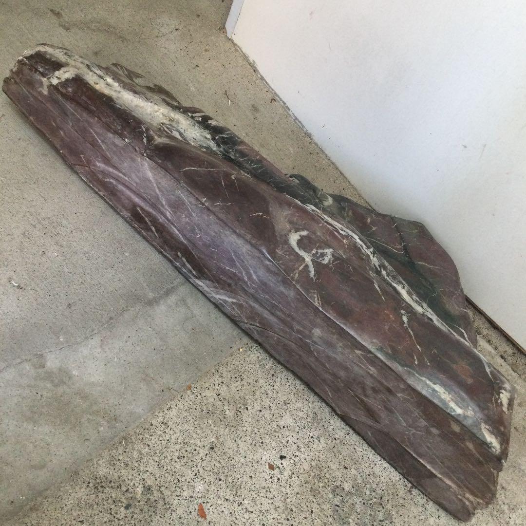 珪化木？　木化石？　赤紫&黒系　約40キロ　美品　レア