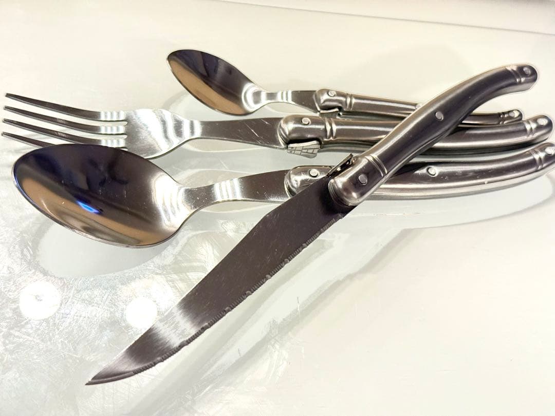 Laguiole elite カトラリーセット　24本入り　シルバー　刻印入り