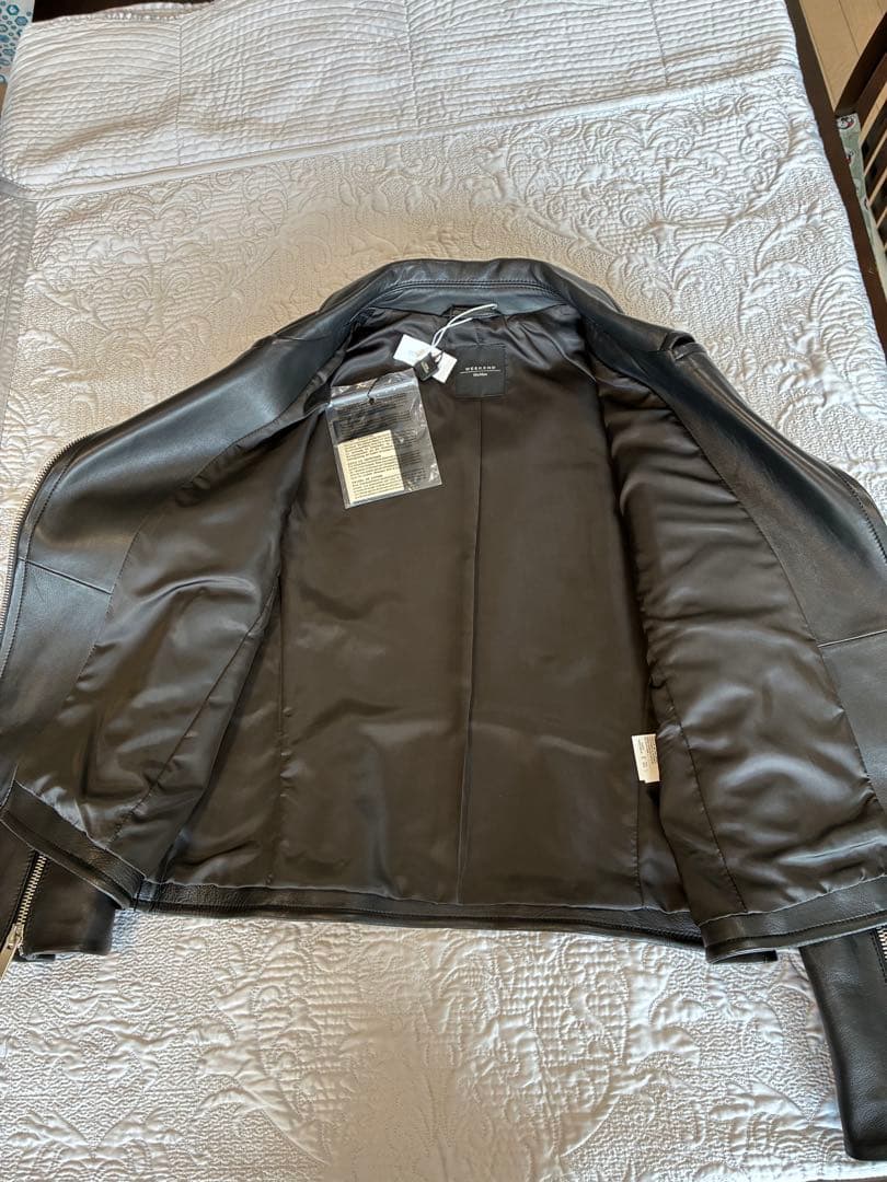 レザージャケット/マックスマーラ /ブラック/新品未使用/ライダーズジャケット