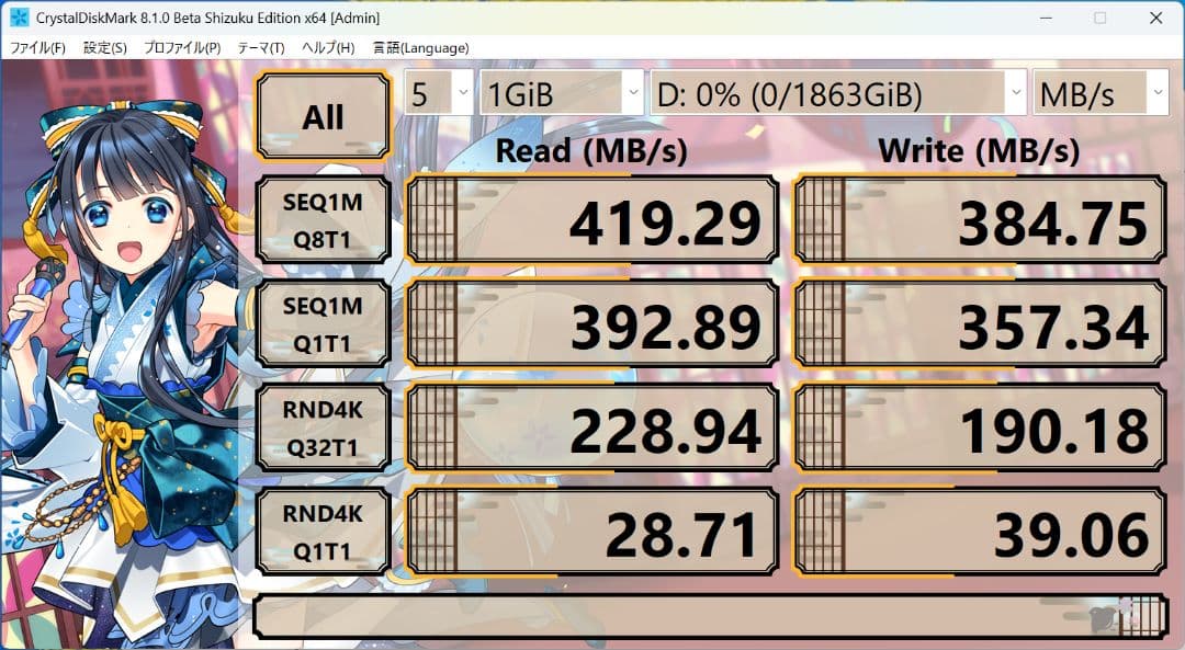 【中古】Crucial BX500 2.5インチSSD 2000GB 完動品