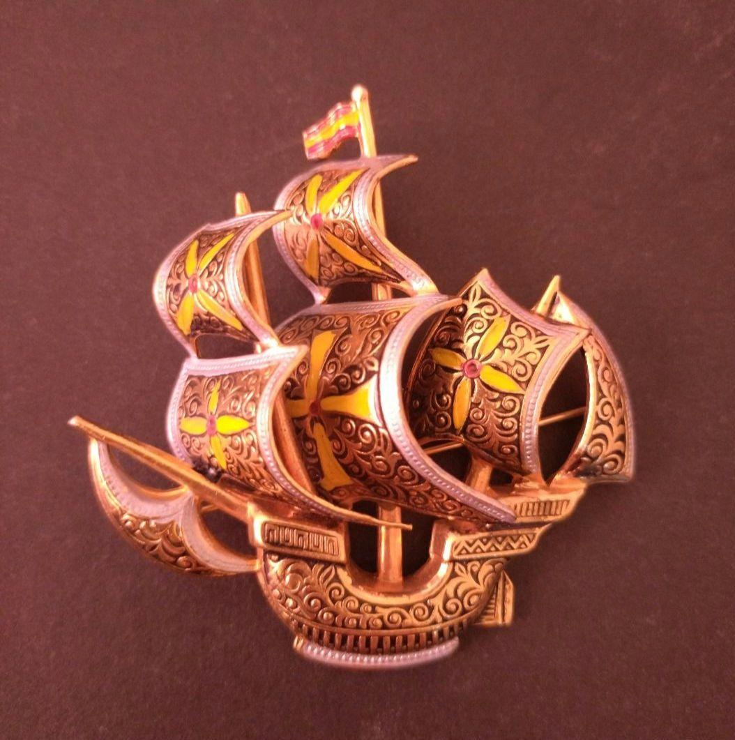 ダマスキナード ヴィンテージ ブローチ SPAIN