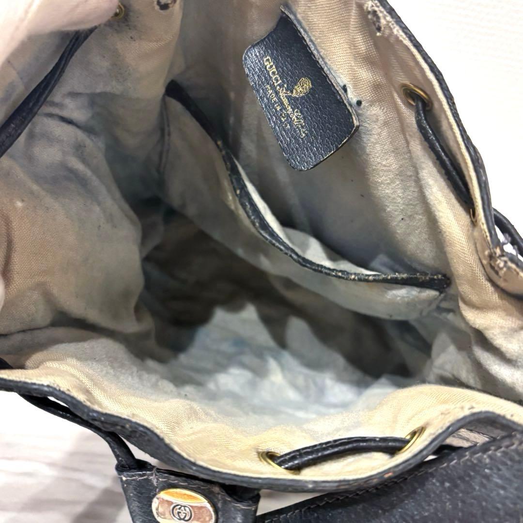 オールドグッチ　シェリーライン　ショルダーバッグ　ネイビー　GUCCI