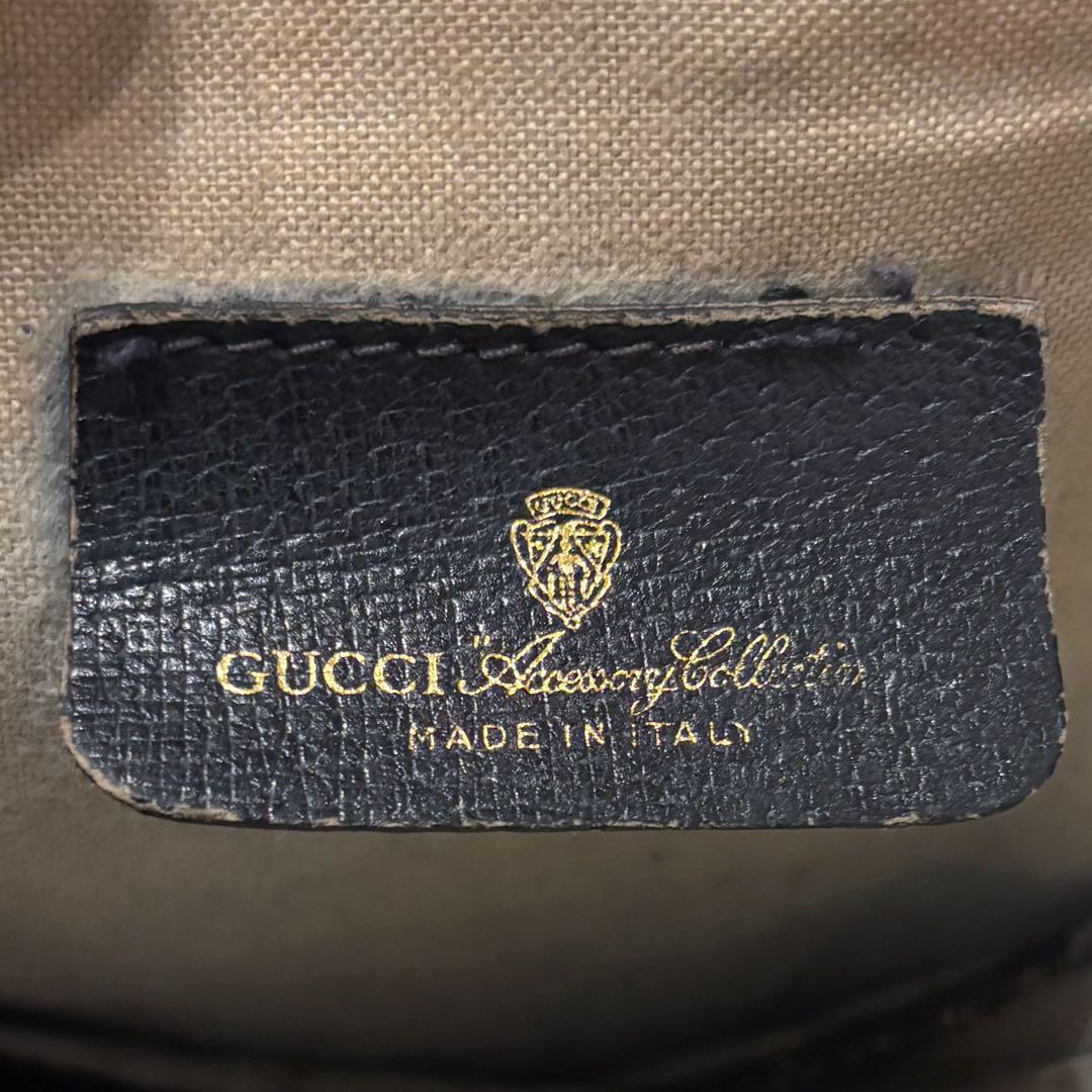オールドグッチ　シェリーライン　ショルダーバッグ　ネイビー　GUCCI