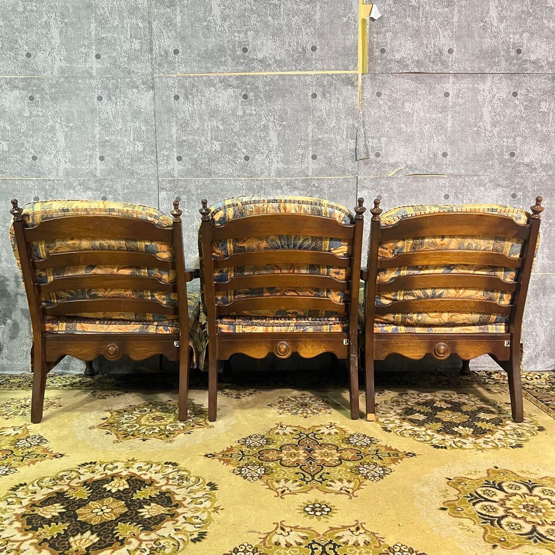 ꧁飛騨産業꧂キツツキマーク 3人掛けセパレートソファ&1人掛けアームソファセット