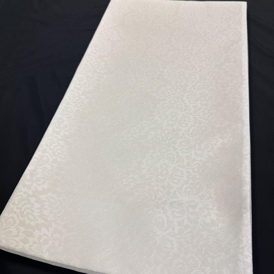 【専用ページ】お仕立て込.新品 袋帯 白 生成色 花柄 4888
