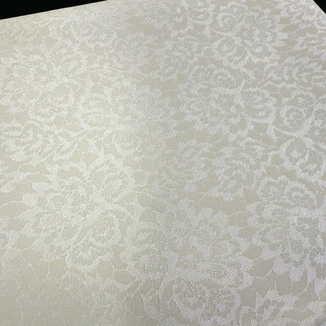 【専用ページ】お仕立て込.新品 袋帯 白 生成色 花柄 4888