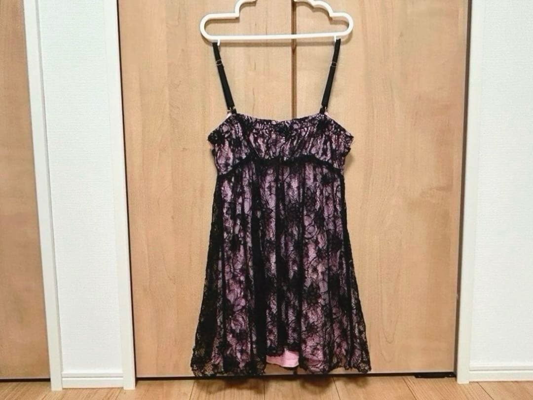 GOLDS♡リボンブローチ付き♡総レース♡肩紐ビジュープレート♡キャミトップス