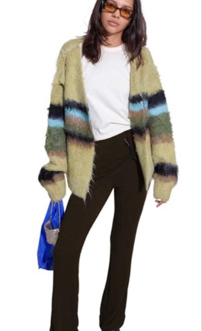 値下げ　perverze Double Stripe Knit Cardigan