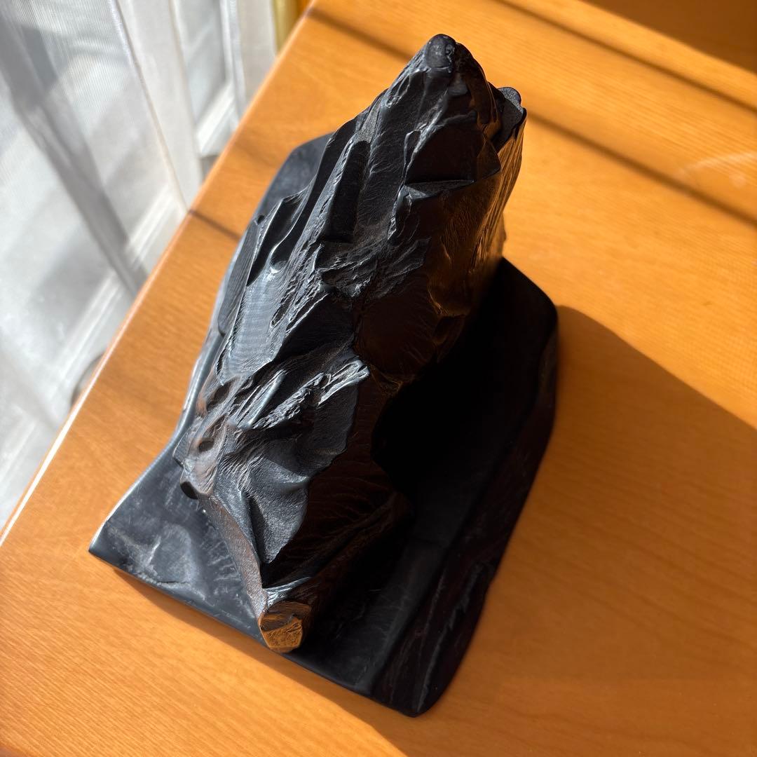 那智黒石 台座付 原石 鑑賞石 天然石 約3.3kg