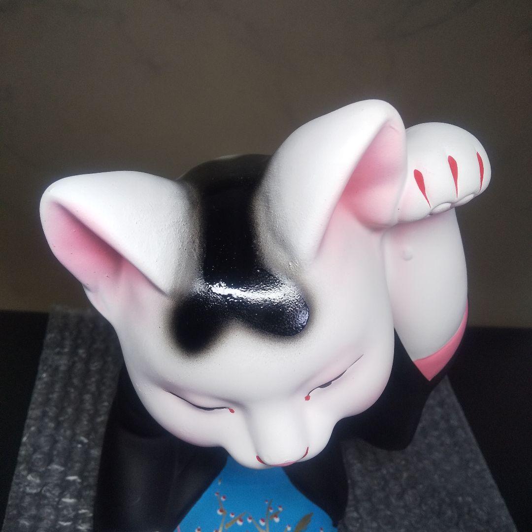 ◇芸者猫 招き猫 常滑焼・千客万来 福 雅 粋 日本製 置物