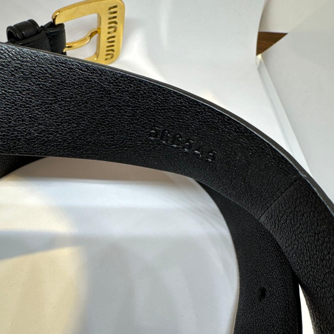 miu miu ナッパレザー ベルト ゴールドバックル 男女兼用