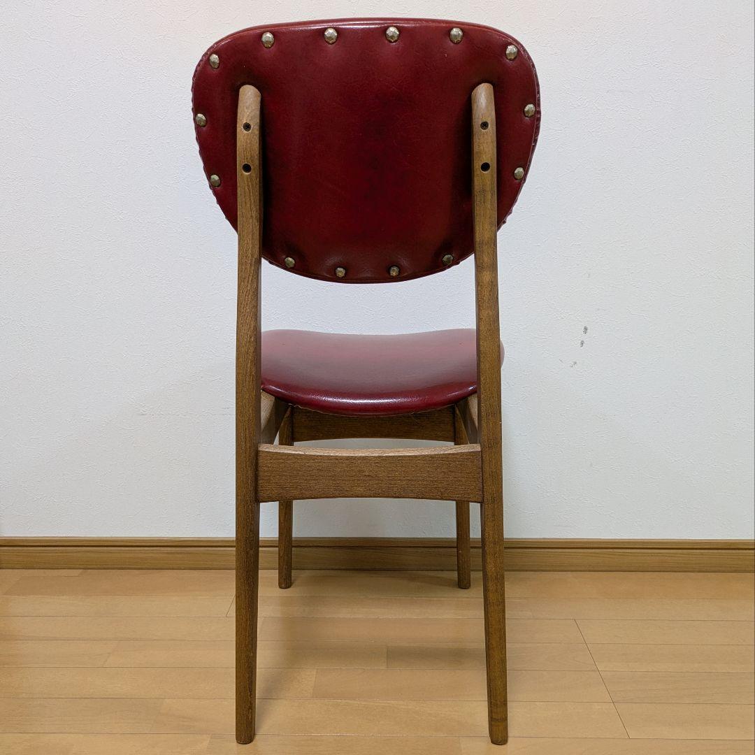 ダイニングチェア Pin Chair 鋲打ちレッドPin-RDレトロ北欧