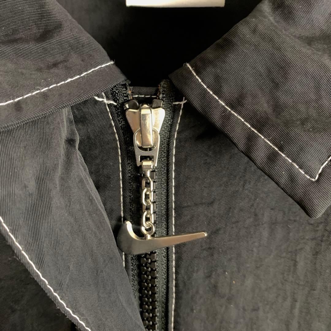 古着 ナイキ NIKE ナイロンジャケット 刺繍ロゴ 白ステッチ