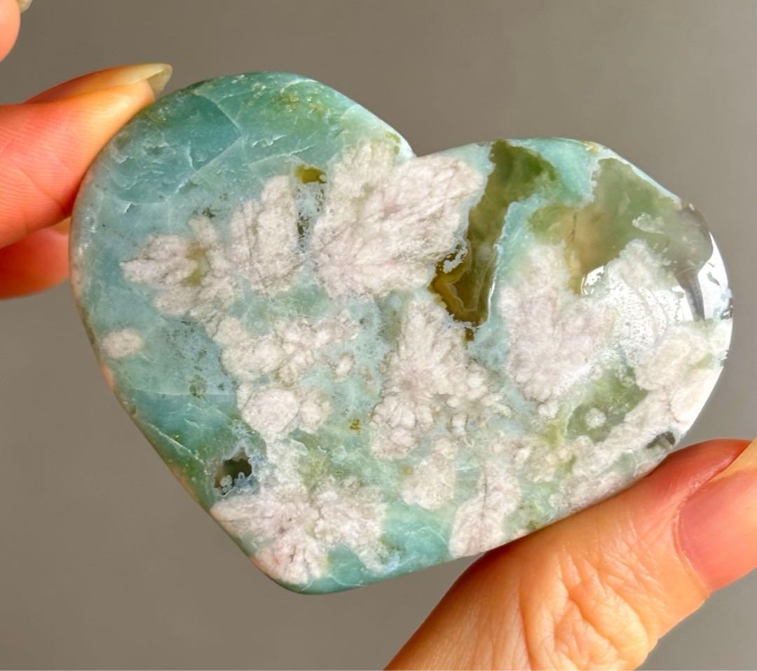 Ruby様　グリーン桜瑪瑙　ハート　雫