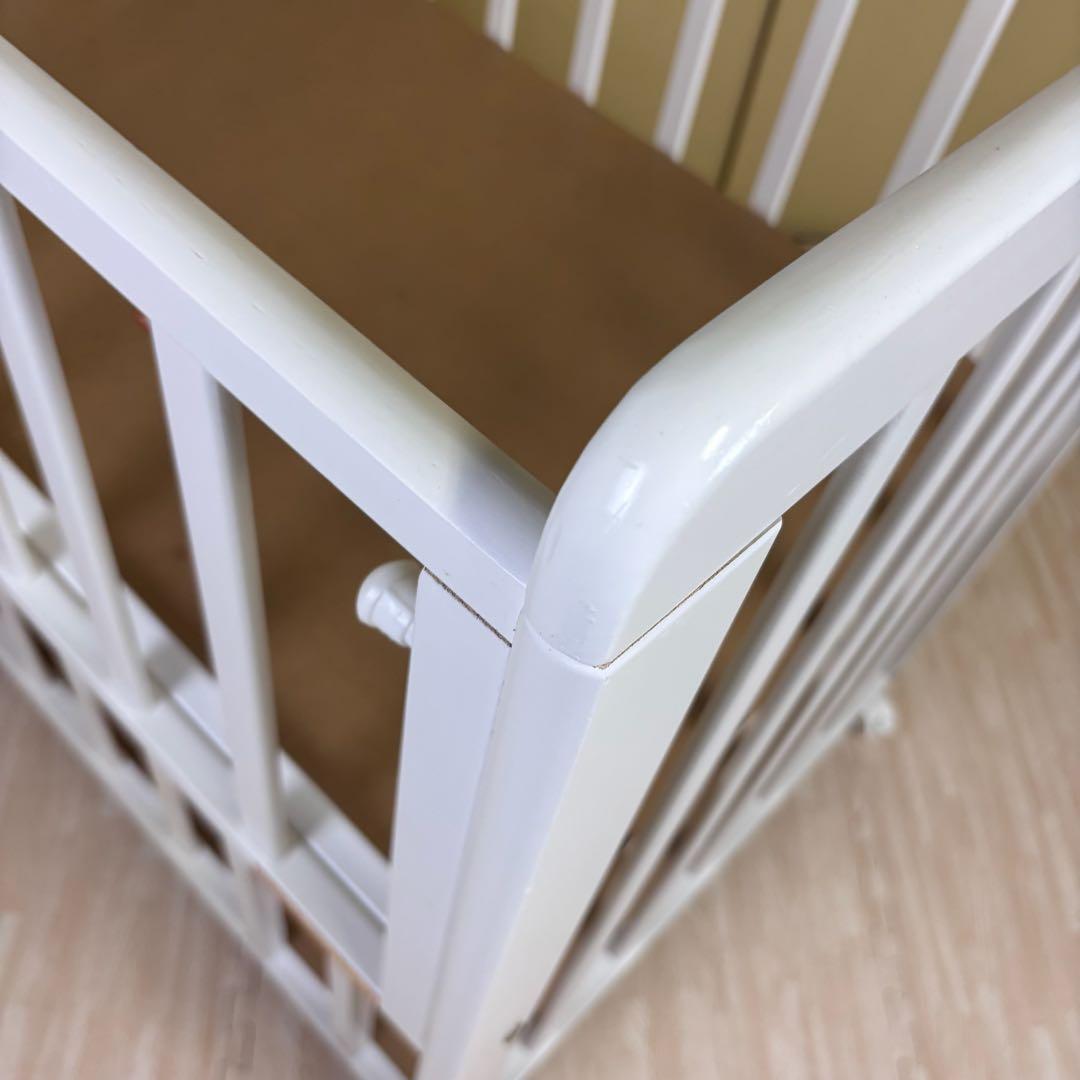 除菌清掃済　☆超美品☆　ミニベビーベッド　ホワイト