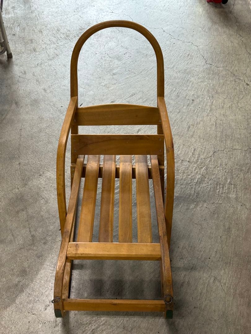 昭和レトロ　手押しソリ　木製　そり　ビンテージ