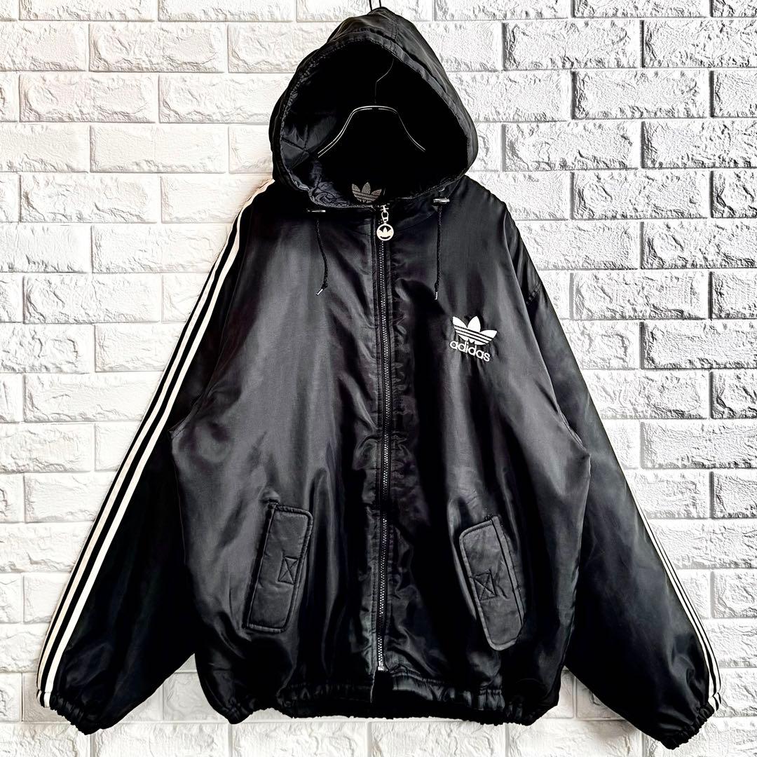 ◆背面刺繍BIGトレフォイルロゴ／中綿入り◆90sアディダス ナイロンジャケット
