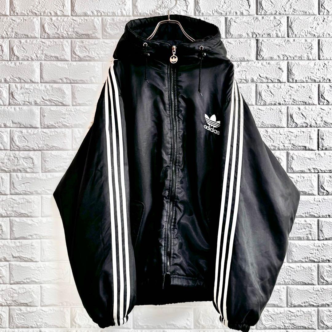 ◆背面刺繍BIGトレフォイルロゴ／中綿入り◆90sアディダス ナイロンジャケット