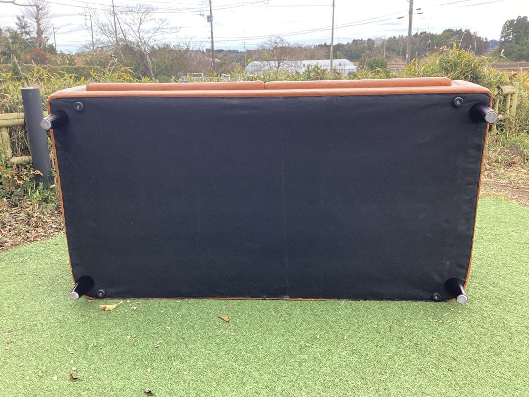 キャメル　2人掛け　ソファ　美品　椅子