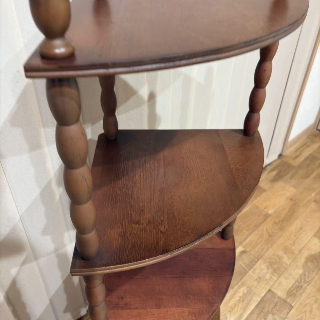 ナジコ Najico コーナーシェルフ 4段 木製 天然木 アンティーク ラック