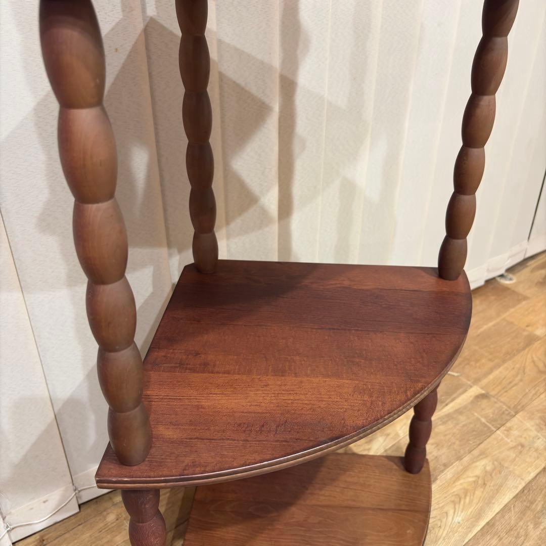 ナジコ Najico コーナーシェルフ 4段 木製 天然木 アンティーク ラック