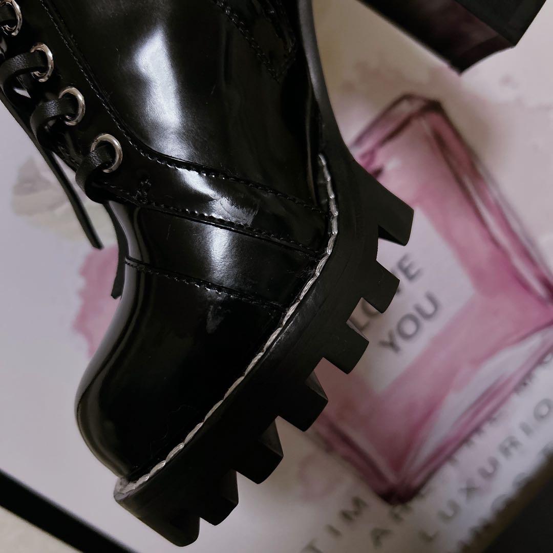 ルイヴィトン スタートレイルライン レザー レースアップアンクルブーツ ブラック