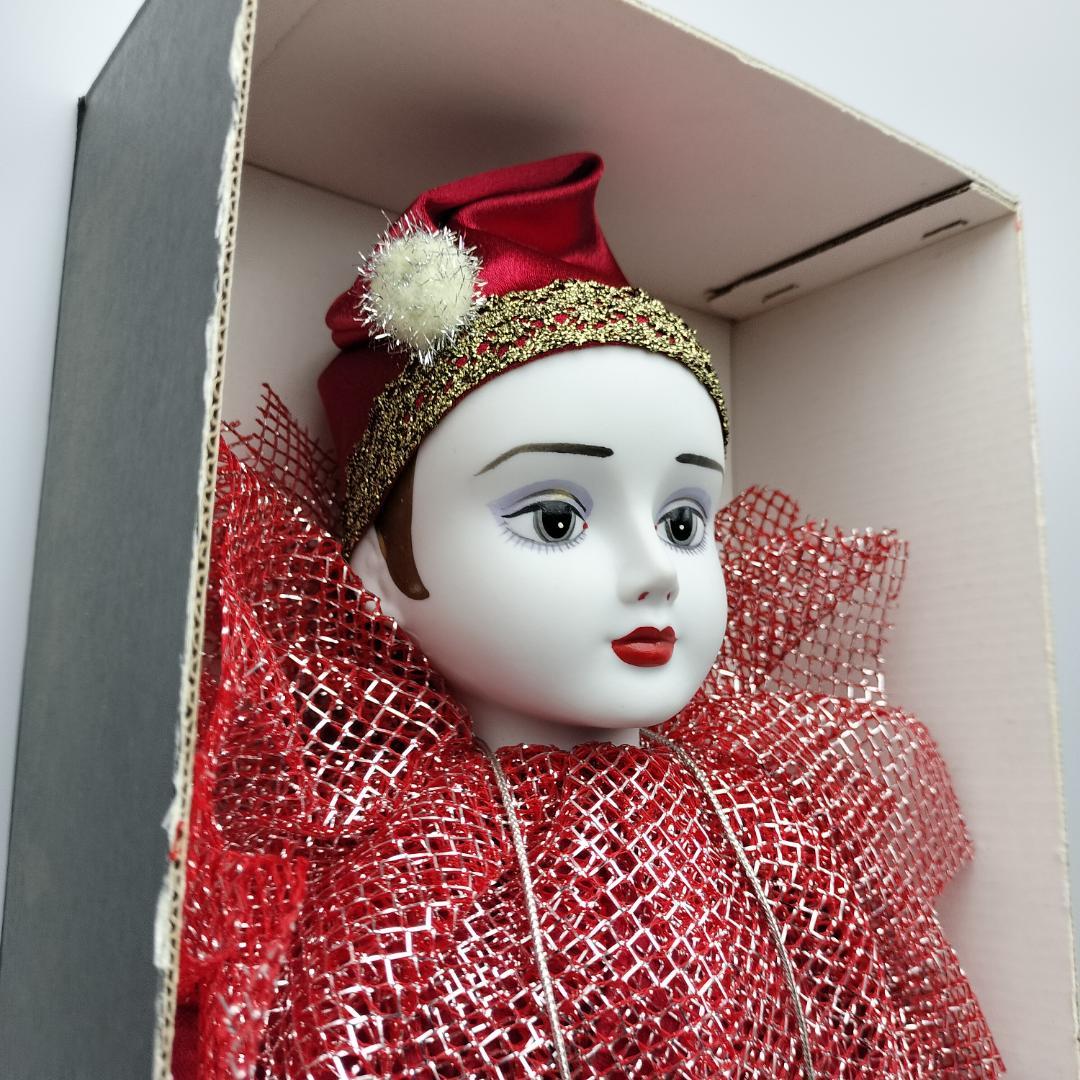 【極美品】1986年製 三協 陶器製 ピエロ人形 52cm ビスクドール風