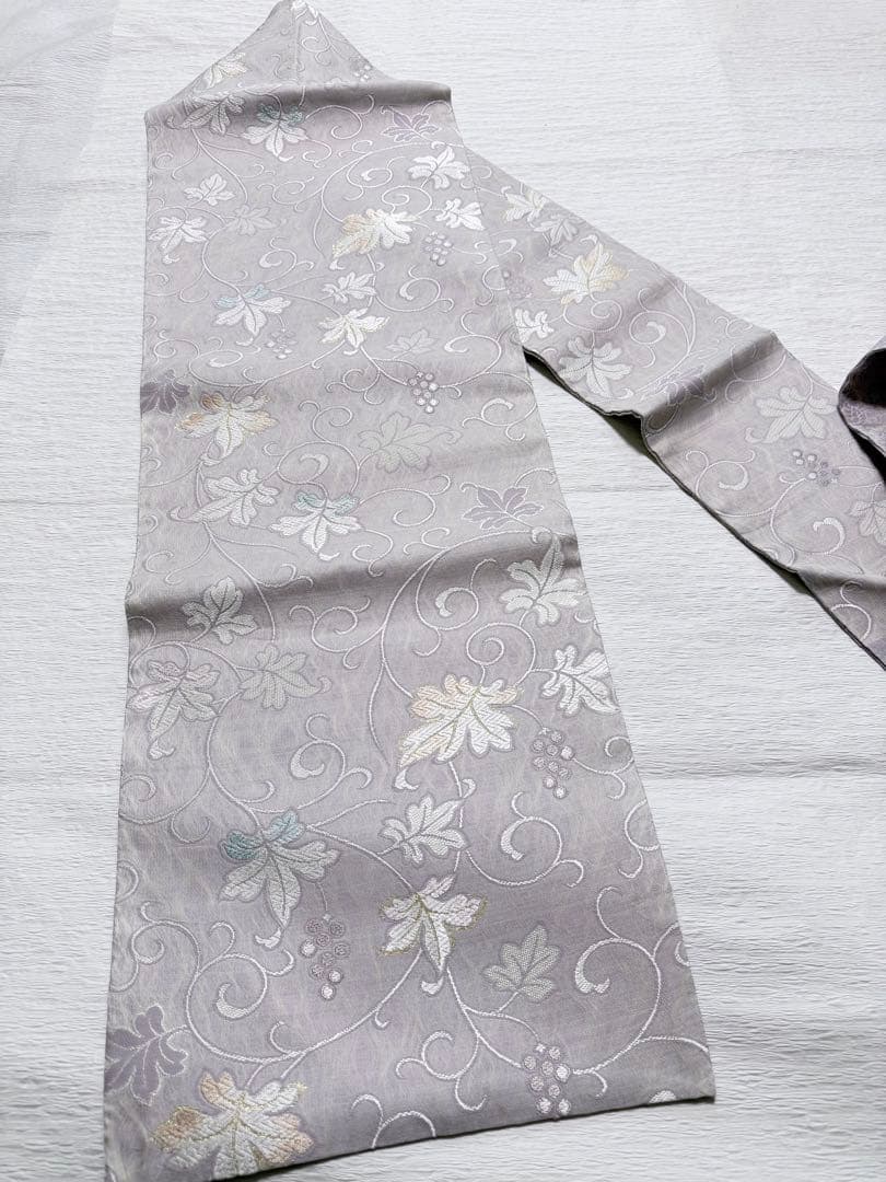 M-50 弥栄織物 葡萄 蔦 名古屋帯 正絹